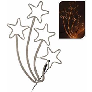 👉 Kerstverlichting wit kunststof active slang met sterren 4x