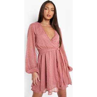 👉 Tall Dobby Mesh Skater Jurk Met Laagjes, Rose
