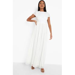 👉 Jurk wit Maxi Met Pailletten En Kapmouwen, White