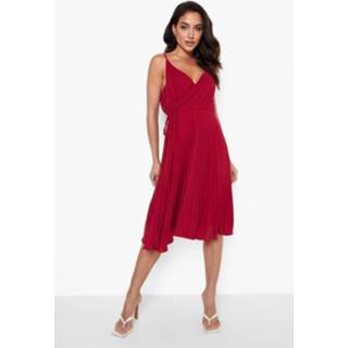 👉 Skater jurk Geplooide Midi Met Bandjes