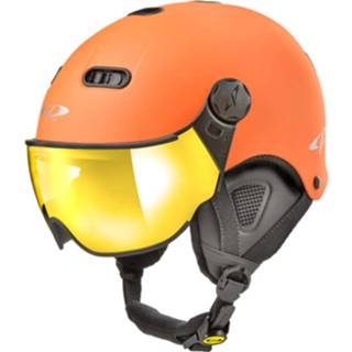 👉 Skihelm oranje XS CP Carachillo mat - helm met spiegel vizier (☁/☀) 7640185065420