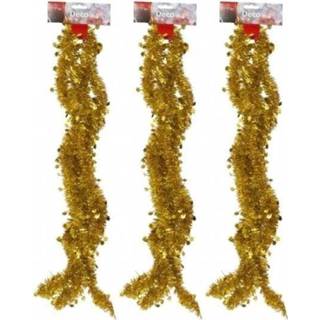 👉 Goud gouden kunststof active 3x folieslingers met sterretjes