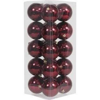 👉 Kerstbal bordeaux rode rood kunststof plastic active 20x kerstballen 8 cm glanzende kunststof/plastic kerstversiering