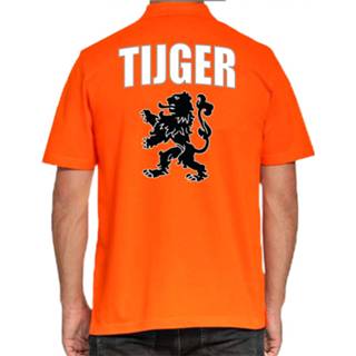 👉 Shirt active mannen oranje Holland fan polo t-shirt tijger met leeuw voor heren