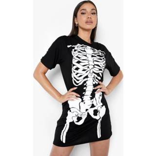 👉 Halloween Skelet T-Shirtjurk, Black