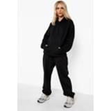 👉 Petite Oversized Trainingspak Met Hoodie En Joggingbroek, Black