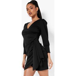 👉 Scuba Mini Jurk Met Franjes, Black