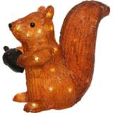 👉 Kerstfiguur multi acryl synthetisch active LED kerstfiguren eekhoorntje met eikel 27 cm