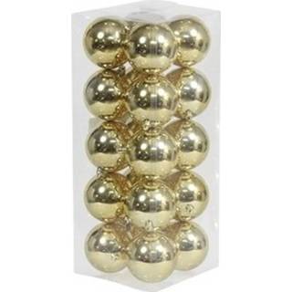 👉 Kerstbal goud gouden kunststof plastic active 20x kerstballen 8 cm glanzende kunststof/plastic kerstversiering