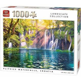 👉 Legpuzzel wit karton volwassenen unisex geen personage legpuzzels universeel King Plitvice watervallen 68 x 49 cm 1000 stukjes 8710125559377