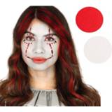 👉 Schmink multi kunststof Horror clown gezicht versiering set met plakdiamantjes en