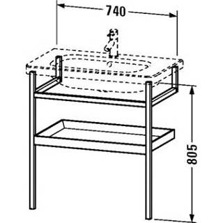 👉 Plank eiken Duravit DuraStyle frame m. voor wastafel 74x44x80.5cm 4021534923081