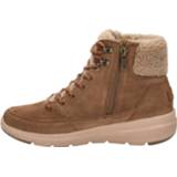 👉 Veterboots suede cognac vrouwen Skechers 8720251273764