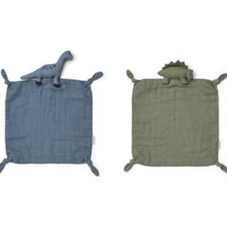 👉 Knuffeldoek blauw donkergroen active Liewood agnete - dino blue wave faune green mix 2st 5713370494557