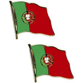 👉 Broche speldje multi 4x stuks pin van Vlag Portugal 2 cm