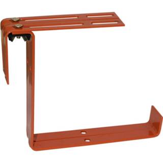 👉 Balkonbeugel bruin metalen terracotta metaal Set van 2 verstelbare balkonbeugels voor een railing t/m 14 cm in de kleur