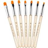 👉 Borstel transparante goud active 2 Sets 7 In 1 Fototherapie Pen Ronde Kop Lijn Staaf Geschilderde Tekening Nail Art tool (Goud Power)
