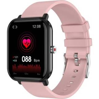 👉 Smartwatch roze active Q9pro 1,7 inch kleurenscherm smartwatch, IP68 waterdicht, ondersteuning voor temperatuurbewaking/hartslagbewaking/bloeddrukbewaking/bloedzuurstofbewaking/slaapbewaking (roze)