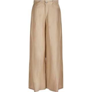 👉 W28 W26 W27 vrouwen beige Pantalones cropped de corte ancho