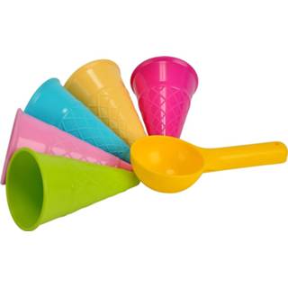 Kinderen Speelgoed ijsjes zandvormen 6-delig