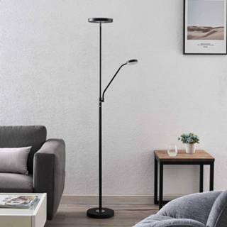 👉 Vloerlamp zwart metaal warmwit a+ Lindby Sumani LED vloerlamp, rond,