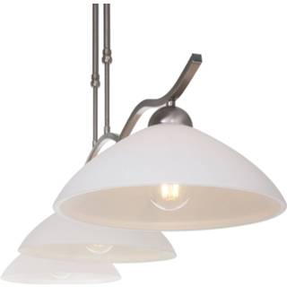 👉 Klassieke hanglamp glas zilver Lightning - 3-l. 8712746085327