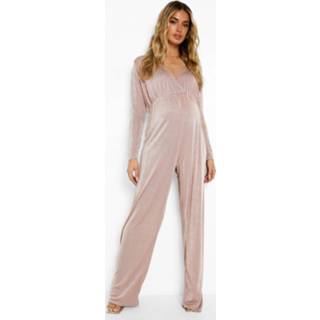 👉 Zwangerschap Wide Leg Jumpsuit Met Kraag, Rose