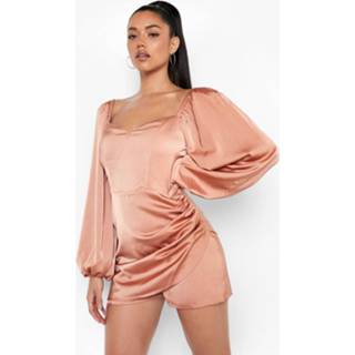 👉 Satijnen Romper Met Ballonmouwen, Rose