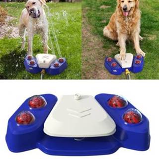 👉 Water dispenser blauw active Hond Voeten Stap Op Automatische Feeder Zomer Zwemmen Spray Dierbenodigdheden (Blauw)