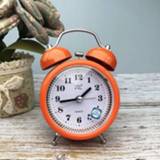 👉 Wekker oranje active 2 STKS 3 Inch Metal Bell Met Nachtlampje Student Nachtkastje Mode Klok (Oranje)