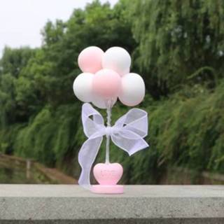 👉 Ornament roze wit active 6 STKS Auto Ornamenten Liefde Ballon Persoonlijkheid Macaron Kleur (Roze Wit)
