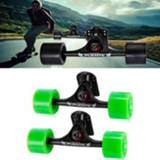 👉 Skateboard zwart groen active PUENTE 7 inch P brug (beugel) + 70 x 51 mm skateboardwielen ABEC-9 lager beugel rubberen pakking kleine Nagelcombinatieset (zwart en groen)