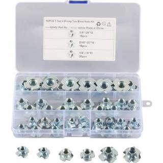 👉 Moer active A6342 50 STUKS T-moer 4-tands T-stuk Blinde moeren Assortimentsset