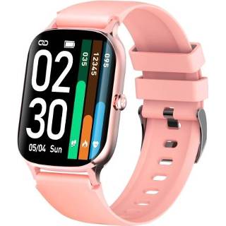 👉 Smartwatch roze active F37 1,69 inch TFT-scherm IP67 waterdicht smartwatch, ondersteuning lichaamstemperatuurbewaking / hartslagbewaking bloeddrukbewaking (roze)