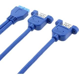 👉 Moederbord active 20-pins naar 2 x USB 3.0 dubbele poorten adapterkabel met schroefgat