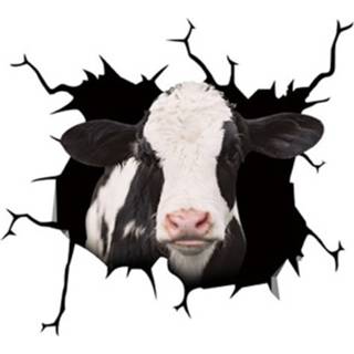 👉 Muursticker active 7 STUKS Dierlijke Muurstickers Vee Hoofd Hijsen Autoruit Statische Stickers (Koe 05)
