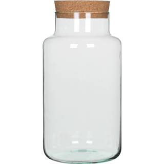 👉 Glazen potje transparant glas voorraadpot/snoeppot met deksel H36 cm x D19