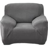 👉 Sofa zilvergrijs stof elastische active Single Seat Corn Grain Gebreide Verdikte Volledige Dekking Cover (Zilvergrijs)