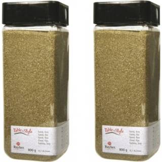 👉 Decoratie zand goud synthetisch 5x pakjes fijn 475 ml