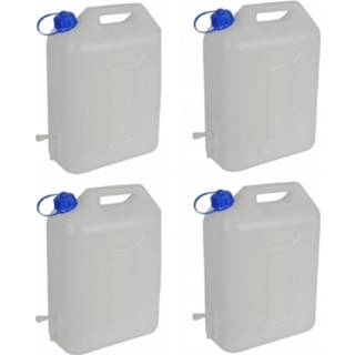 👉 Jerrycan multi kunststof 4x stuks jerrycans voor water met kraantje 10 liter
