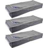 👉 Dekbed grijs polyester 3x stuks dekbed/kussen opberghoezen met venster 105 x 45 16 cm