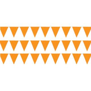 👉 Vlaggenlijn oranje kunststof 3x stuks sterke vlaggenlijnen 3.5 meter voor binnen en buiten