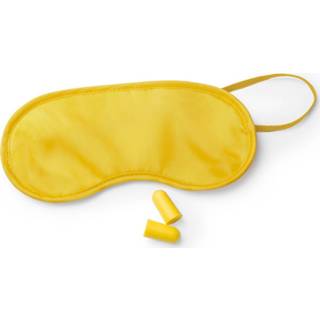 Slaapmasker geel kunststof volwassenen met oordoppen