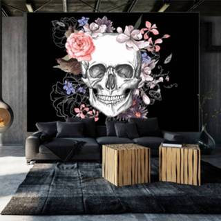 👉 Zelfklevend fotobehang - Skull and Flowers 5903301813889