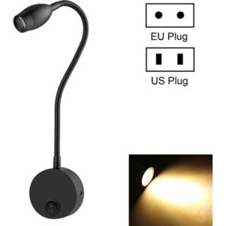 👉 Leeslamp wit LM active 3W Flexibele Zwanenhals Warm LED Licht, 160 3000-3200K Muurbevestiging Licht Wandkandelaar Lamp Lengte: 30cm, EU Plug