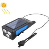 👉 Fietskoplamp blauw active TG-ZX019 Solar Zaklamp Nachtrijden Sterk licht USB Opladen Regendicht (blauw)
