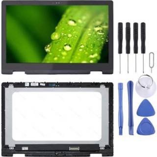 👉 Digitizer zwart active FHD 1920x1080 40 Pin P58F001 Lcd-scherm en Volledige Montage Met Frame voor Dell Inspiron 15 5568 5578 (Zwart)