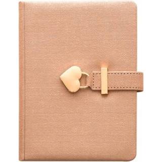 👉 Notitieboek active 8032 paar notitieboekje met slot hardcover notitieblok handboek (champagne)