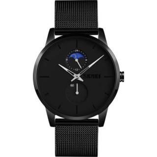 👉 Quartz horloge wit active mannen SKMEI 9208 Maanfase Casual, eenvoudig zakelijk sporthorloge voor heren (wit)