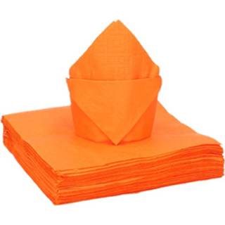 👉 Servet oranje 80x Kleine Cocktail Servetten 25 X Cm - Feestservetten 8720147579581